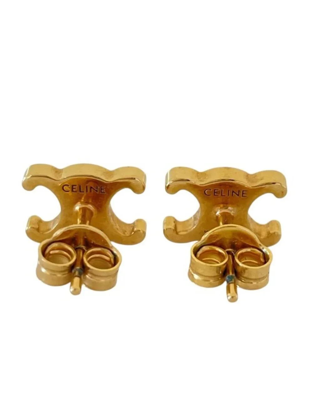 Celine Triomphe Earrings Gold Plated